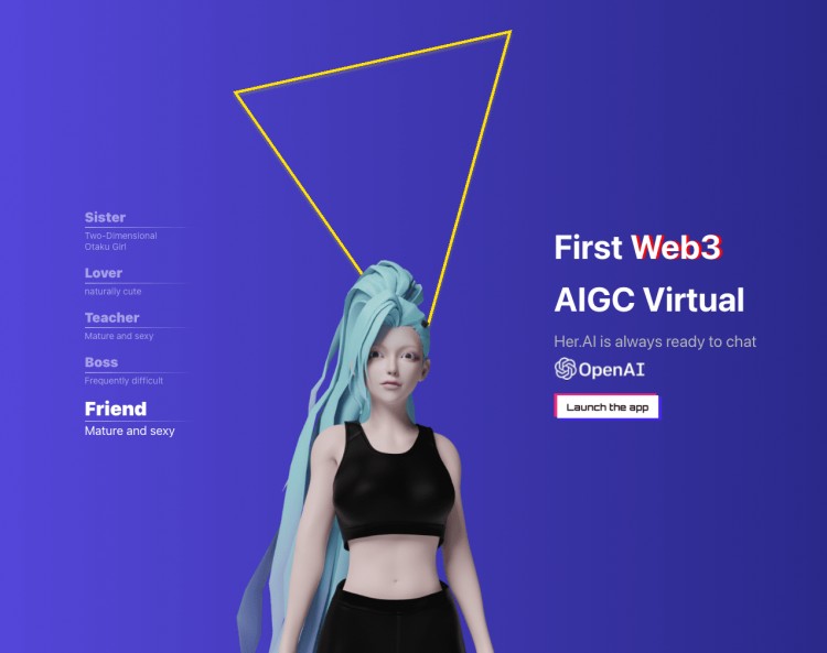 Her.AI：6天回本的Web3.0虚拟女友平台
